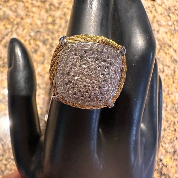 Charriol Steel and Gold Sapphire  Ring size 6 Beautiful Ring - Picture 3 of 9